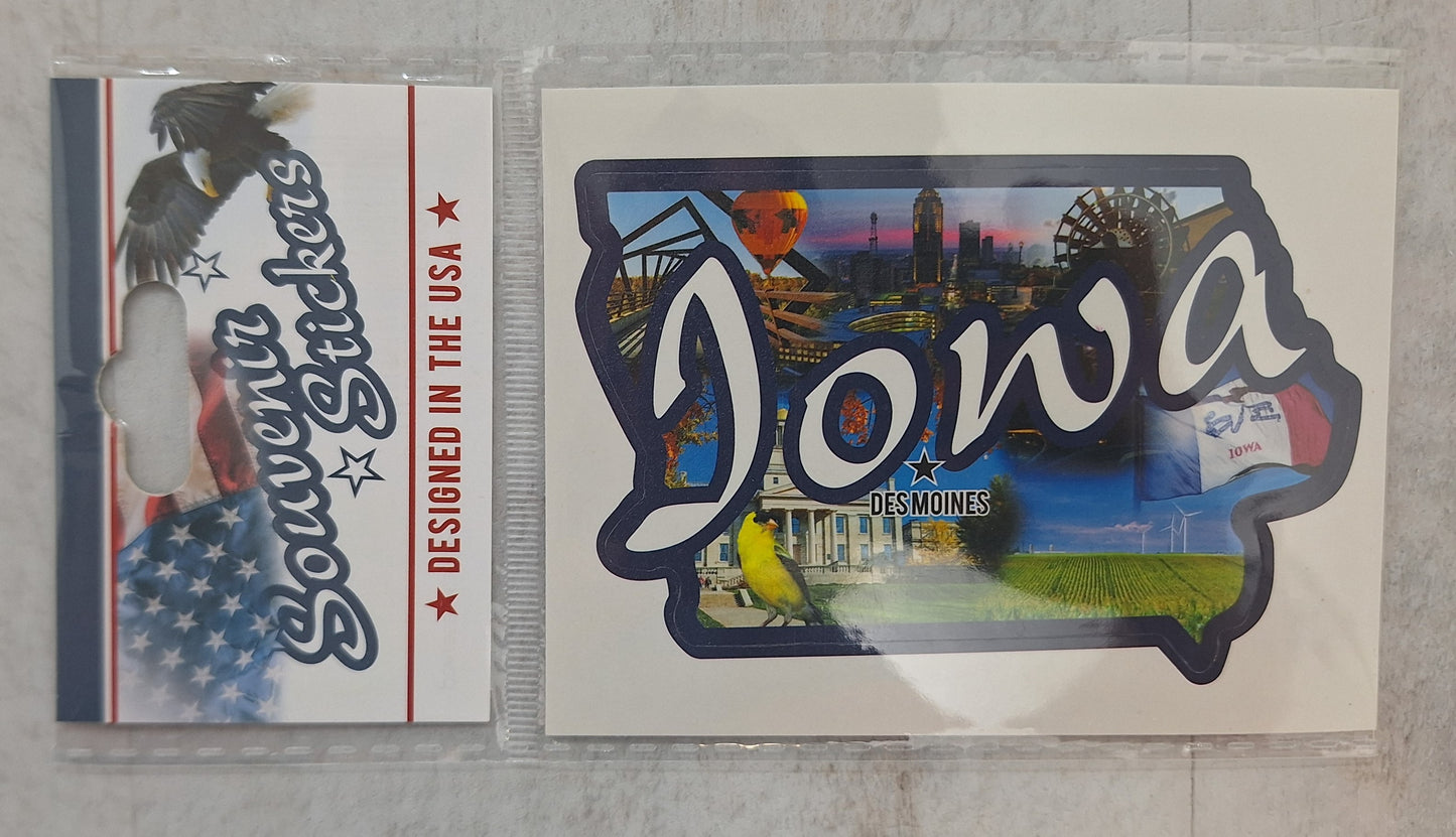Pegatina de recuerdo de Iowa