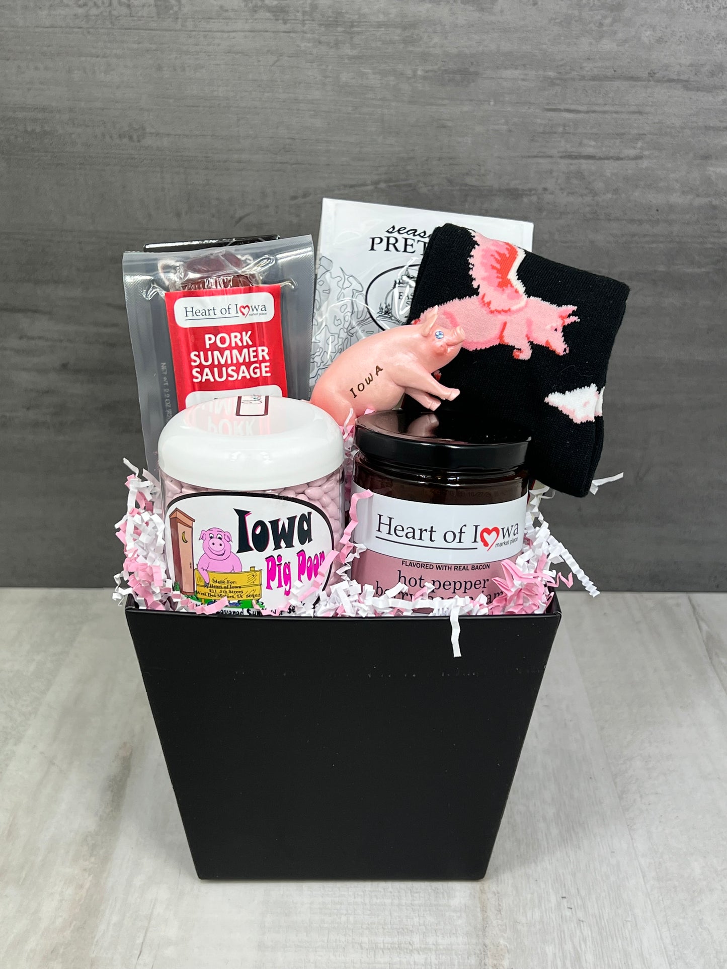 Cesta de regalo para amantes de los cerdos