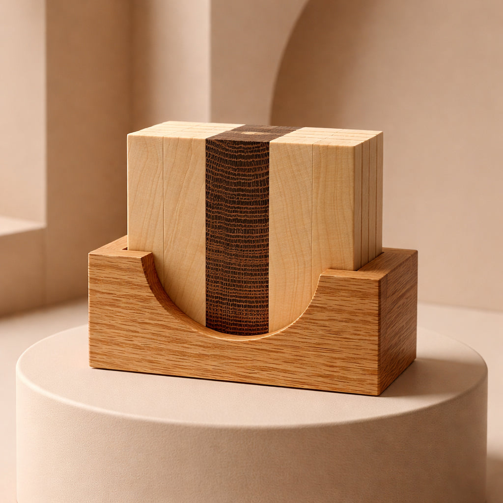 Wooden Coasters (set of 5 with holder)