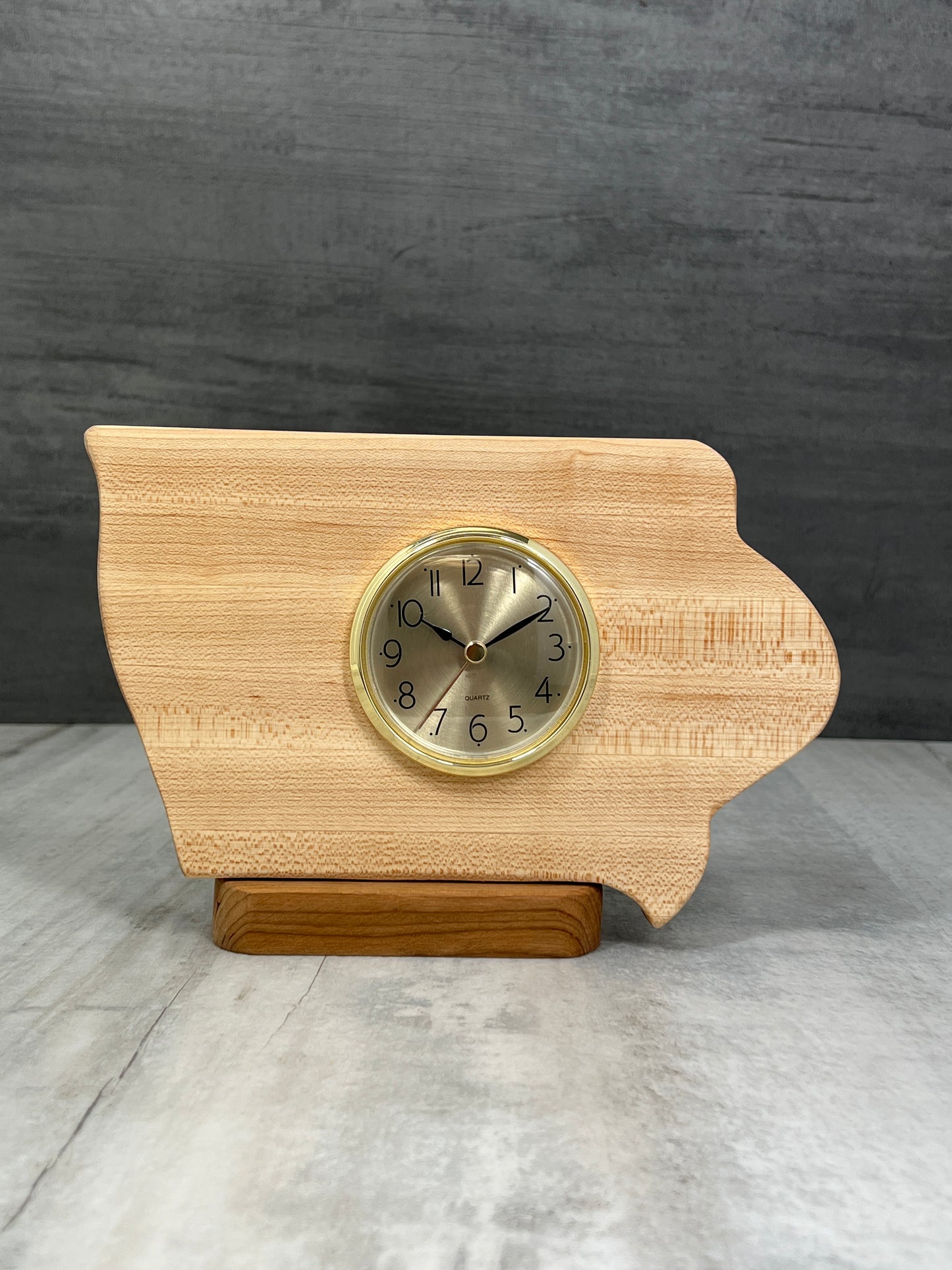 Wooden Iowa Clock