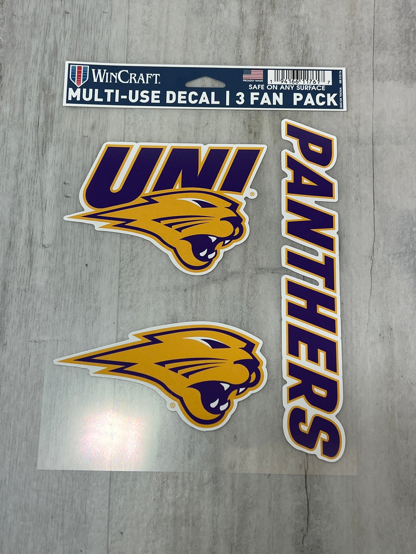 Juego de 3 calcomanías universitarias