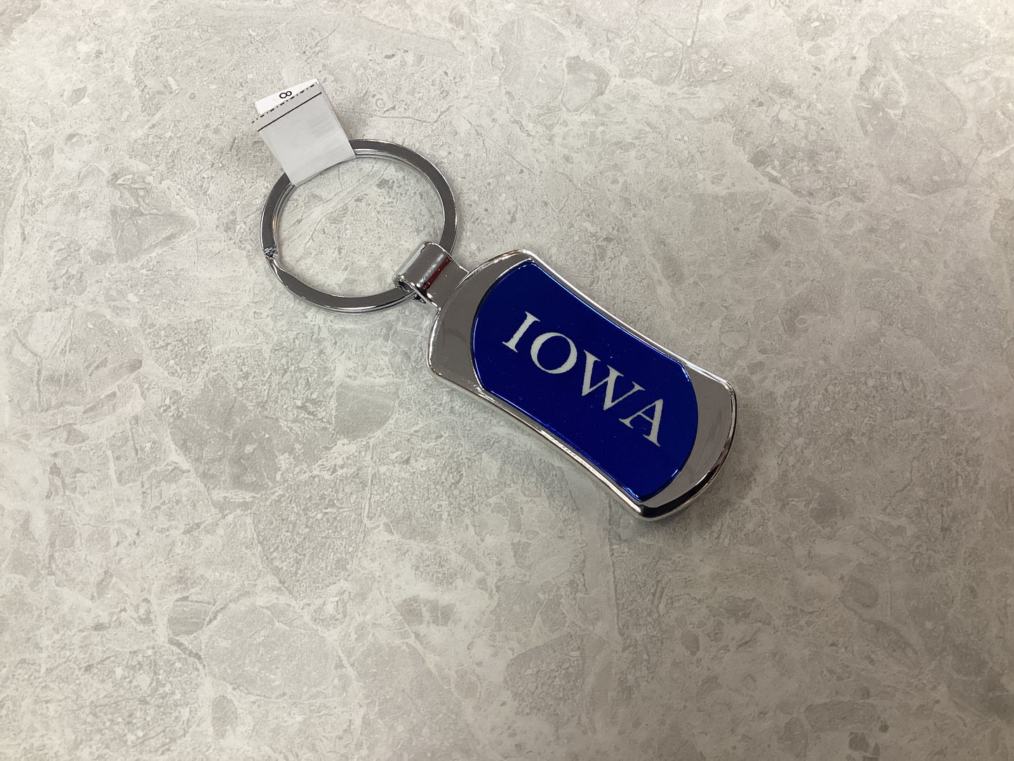 Blue Iowa Keychain