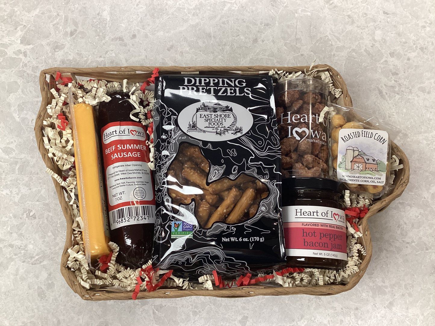 Iowa Shaped Gift Basket