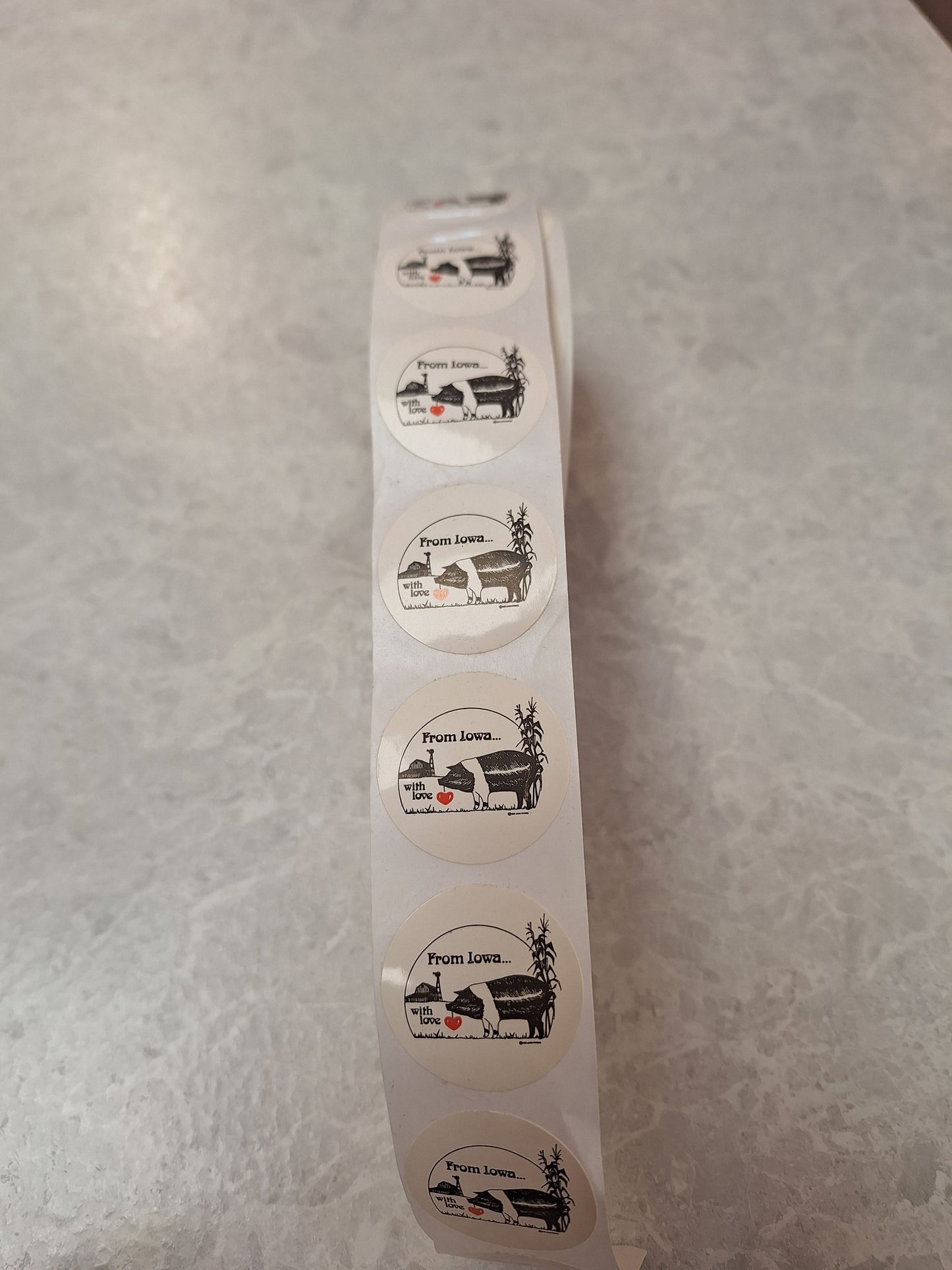 From the Heart of Iowa Pig Stickers Roll