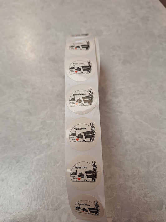 From the Heart of Iowa Pig Stickers Roll