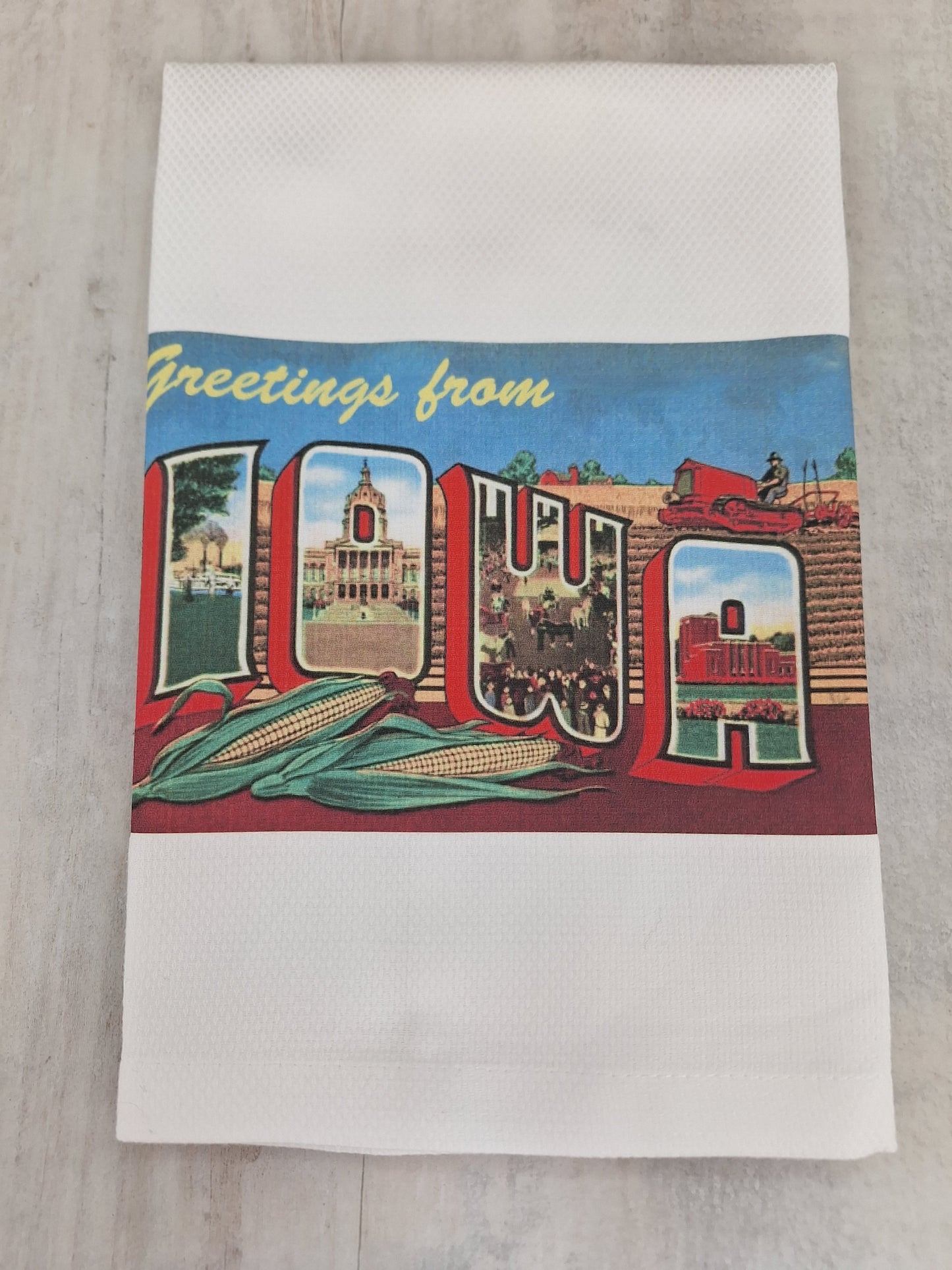 Greetings from Iowa Tea Towel