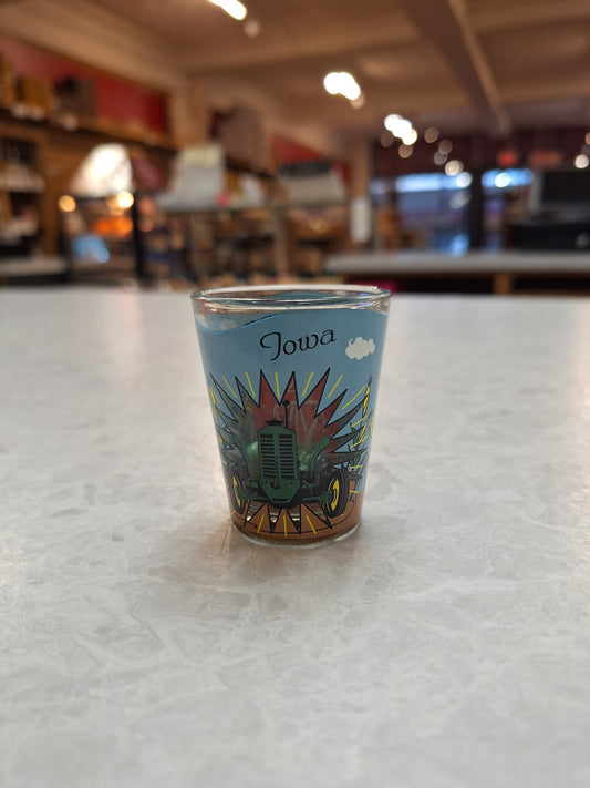 Plowin' Through Iowa Shot Glass