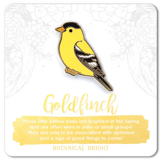 Gold Finch Enamel Pin