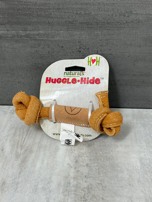 Huggle-Hide Leather Bone Dog Toy