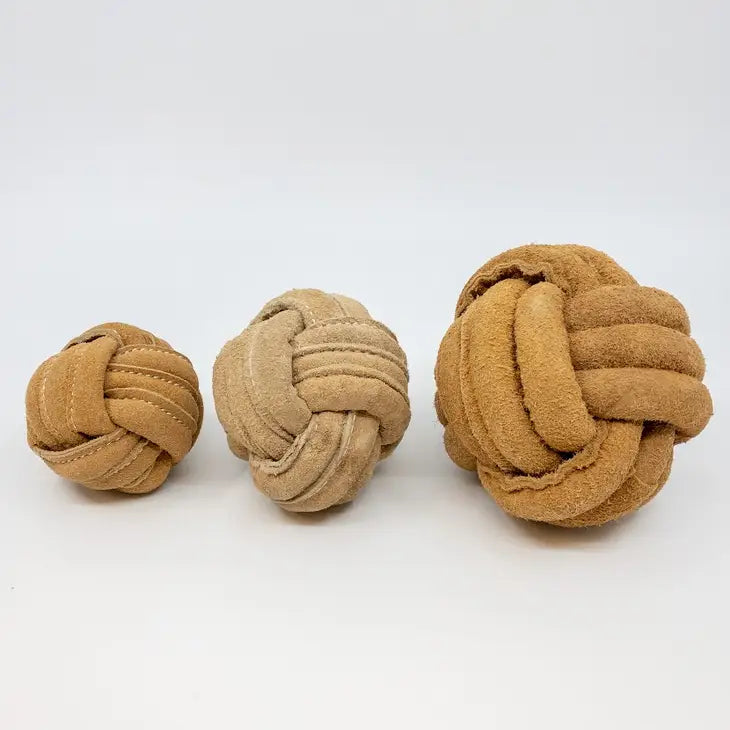 Leather Ball Dog Toy