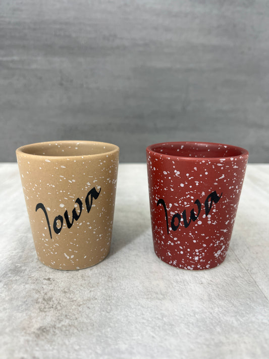 Iowa Splatter Speckled Shot Glass