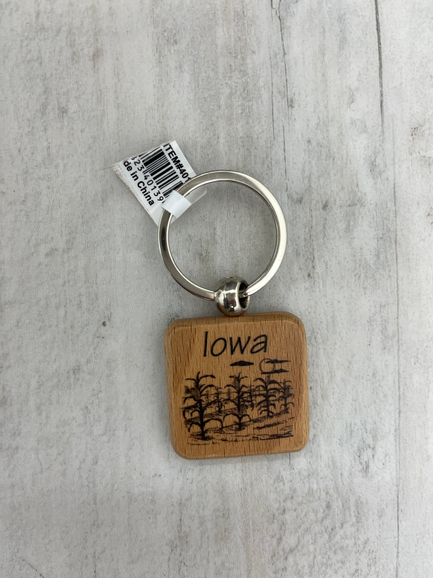 Iowa Square Corn Scene Keychain