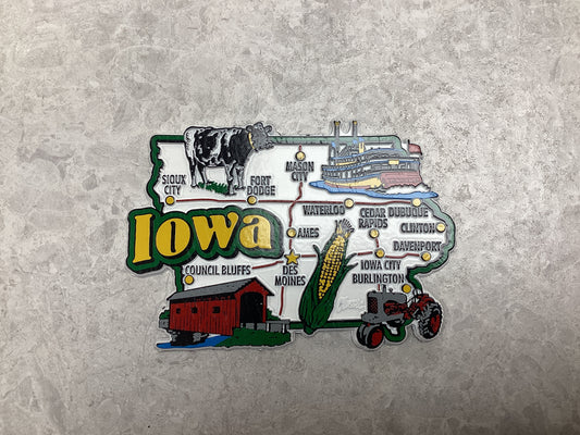 Jumbo Iowa Map Magnet