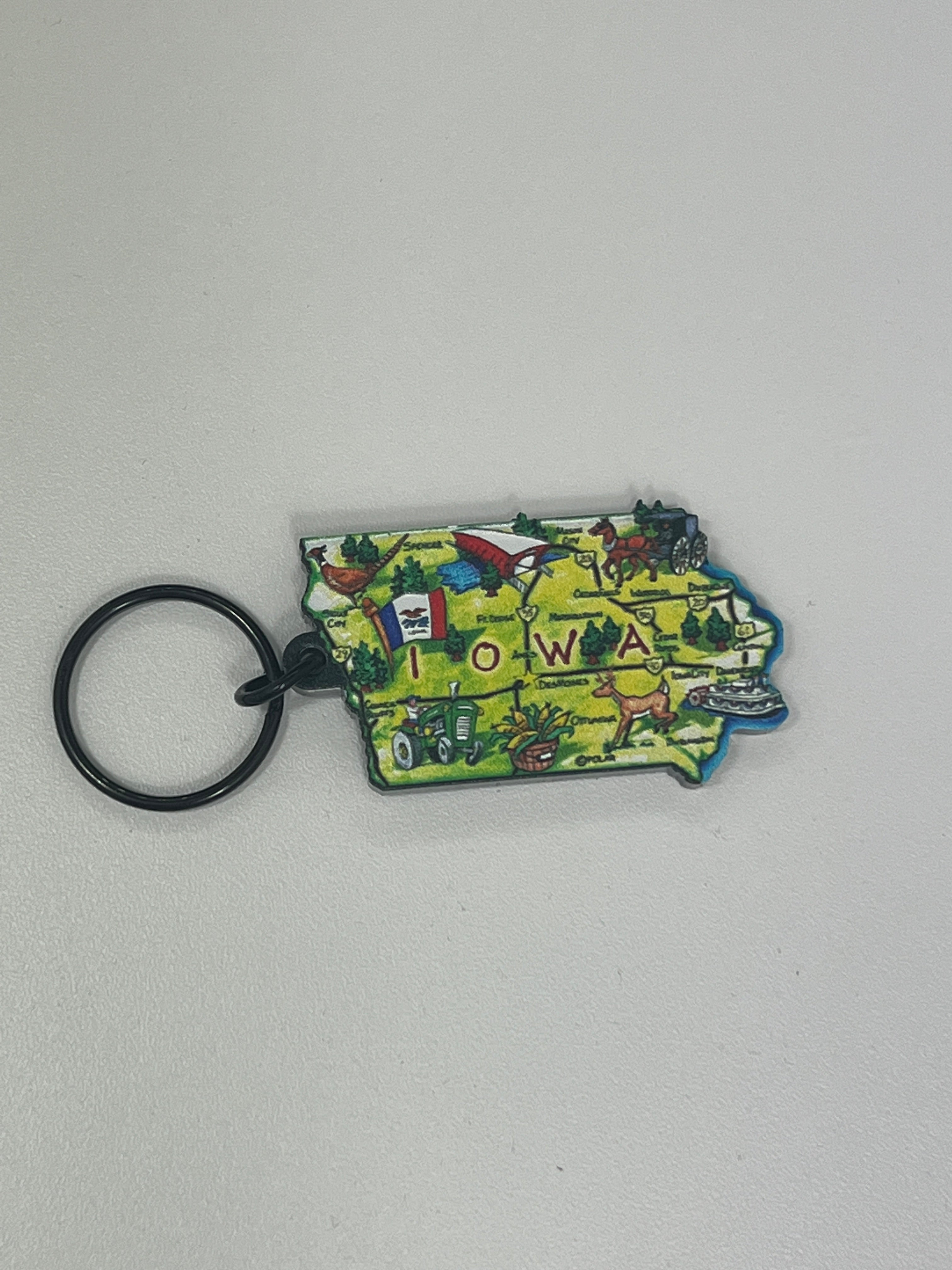 Iowa Keychain Iowa Map Block Keychain – Heart of Iowa Market Place