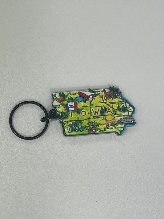 Iowa Map Block Keychain