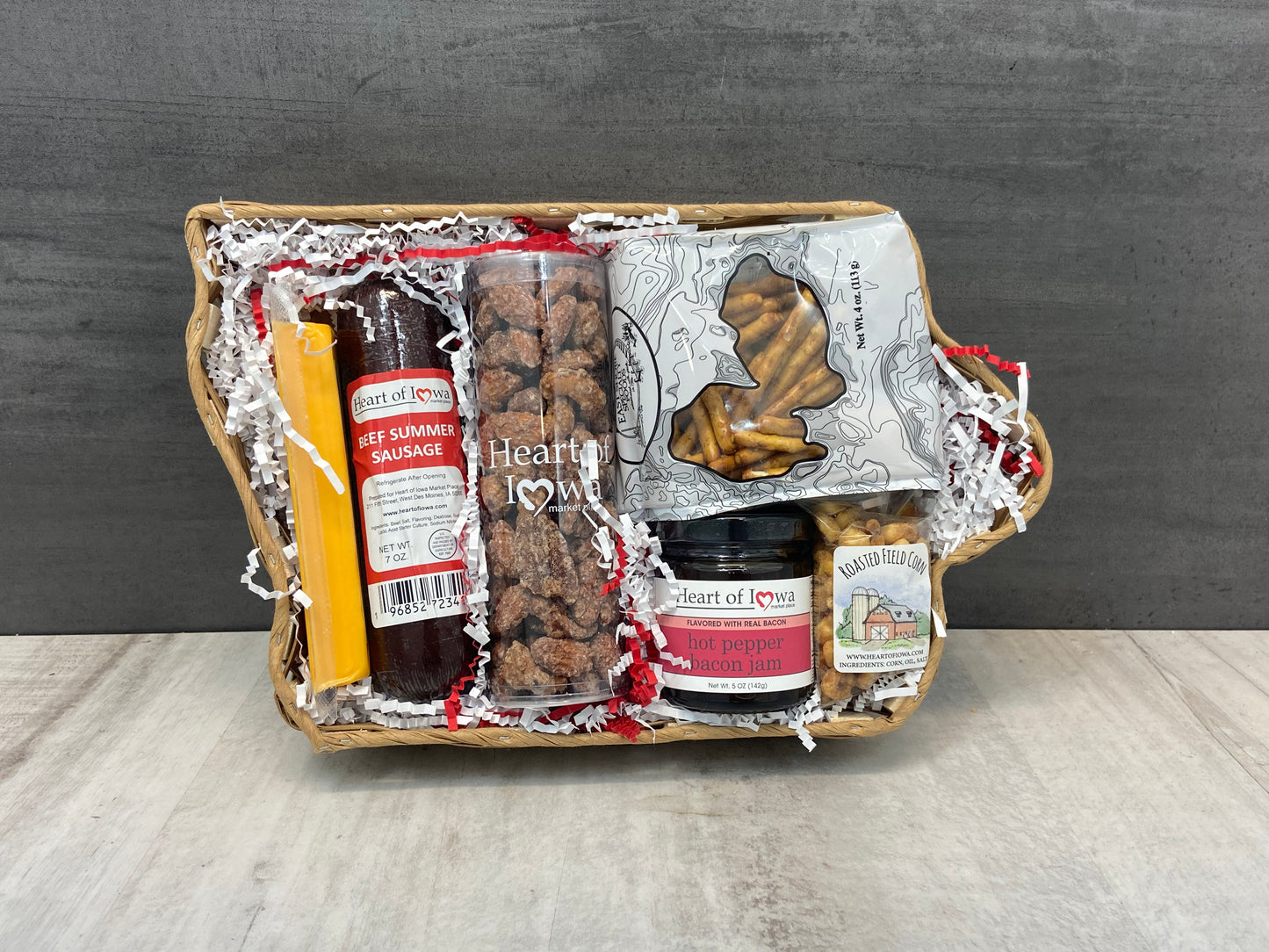 Iowa Shaped Gift Basket