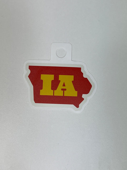 Iowa Outline Sticker (Red&Yellow)