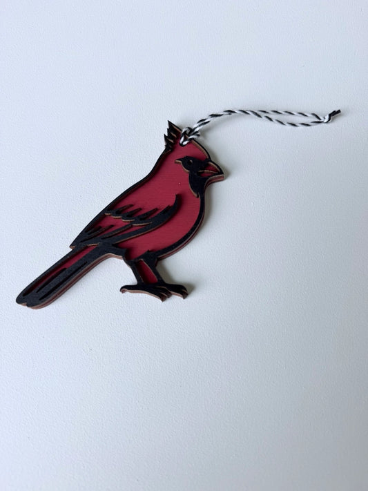 Cardinal Wooden Ornament