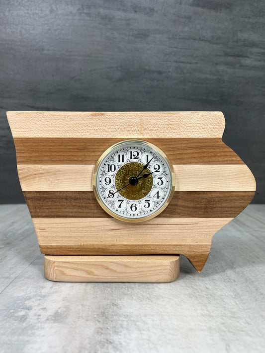 Wooden Iowa Clock