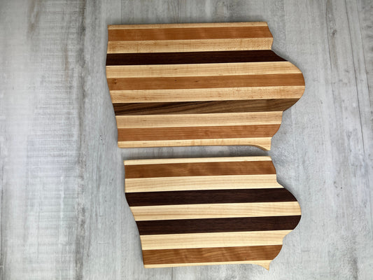 Iowa Shaped Wooden Cutting Board