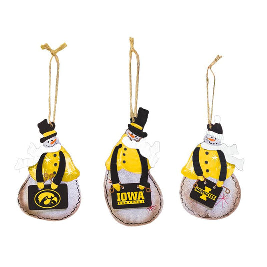 Iowa Metal Snowman Ornament