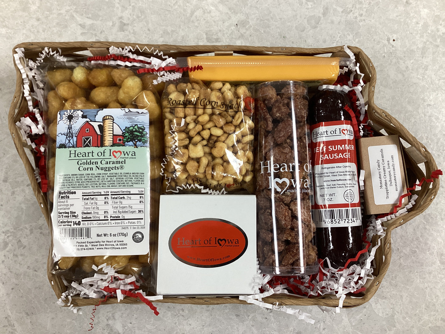 Large Iowa Shaped Gift Basket