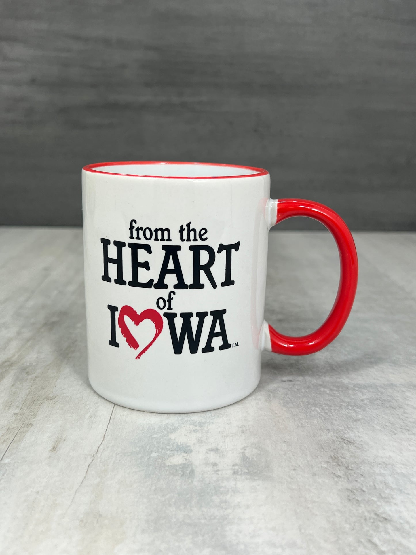 From the Heart of Iowa Mug (Red Handle)