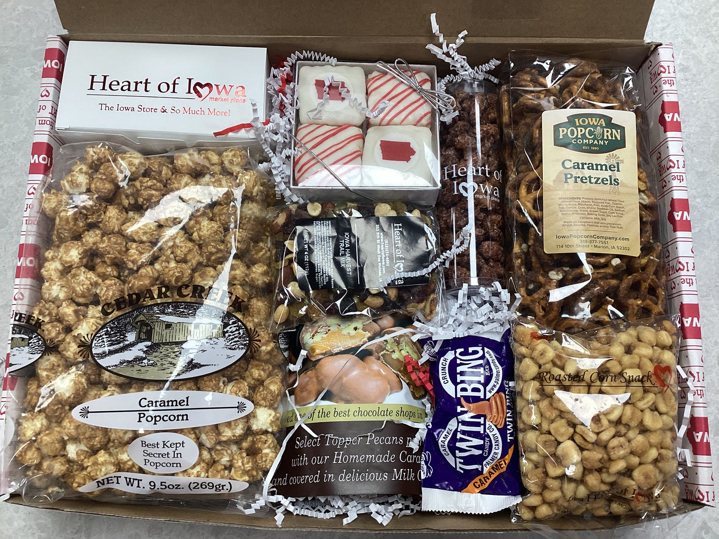 Caja de regalo con saludos de oficina