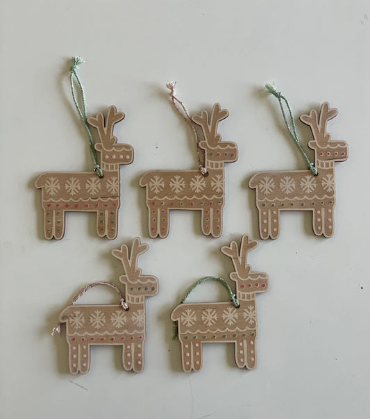 Wooden Reindeer Ornament